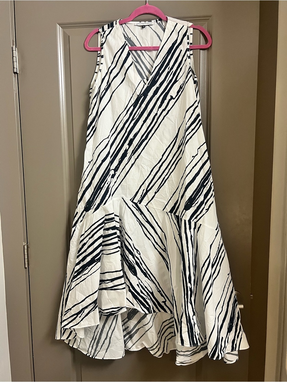 Adolfo Dominguez Cotton Maxi Dress Black White Size 4